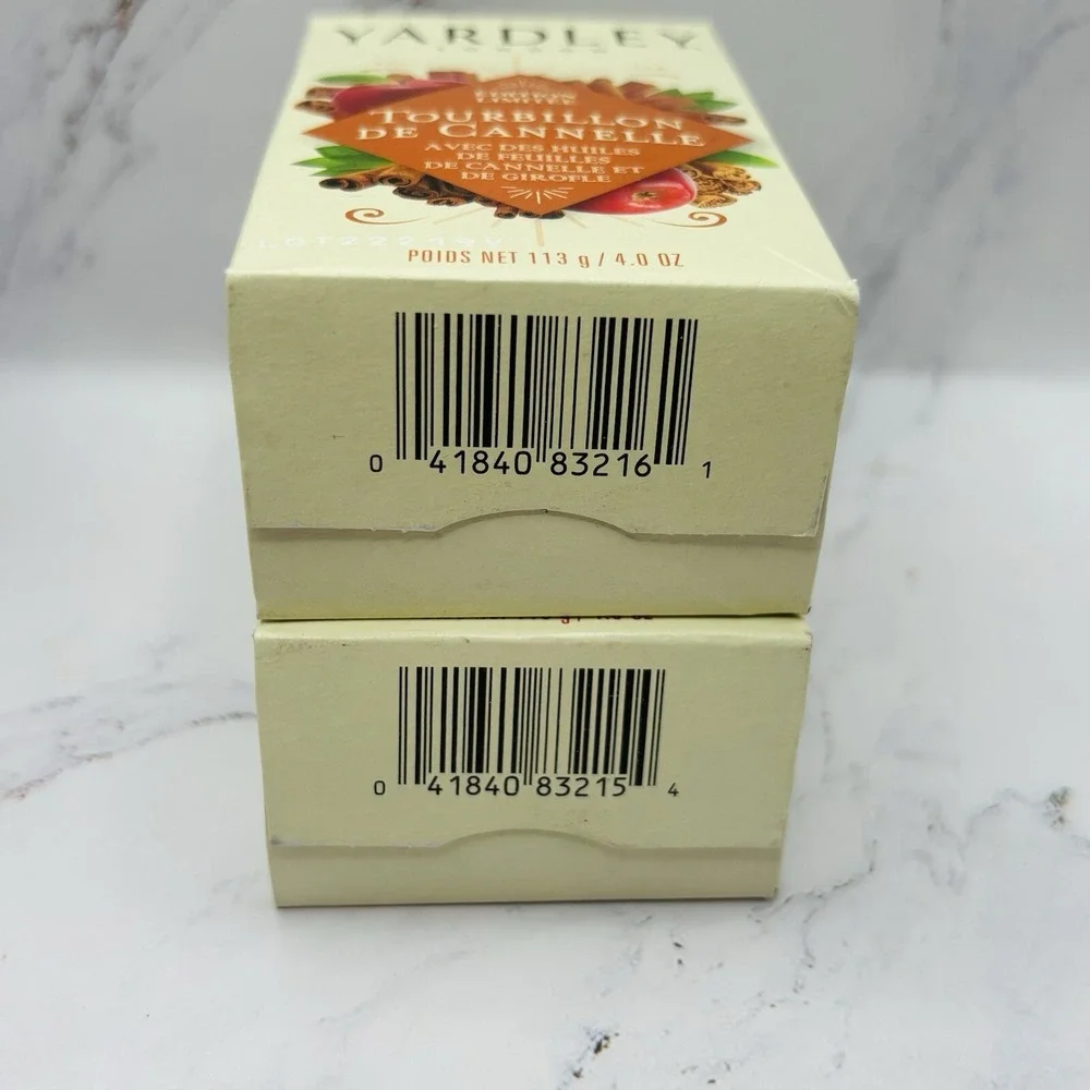 2 Bar Yardley Soap Limited‎ Edition Cinnamon Swirl & Frosted Cranberry 4oz